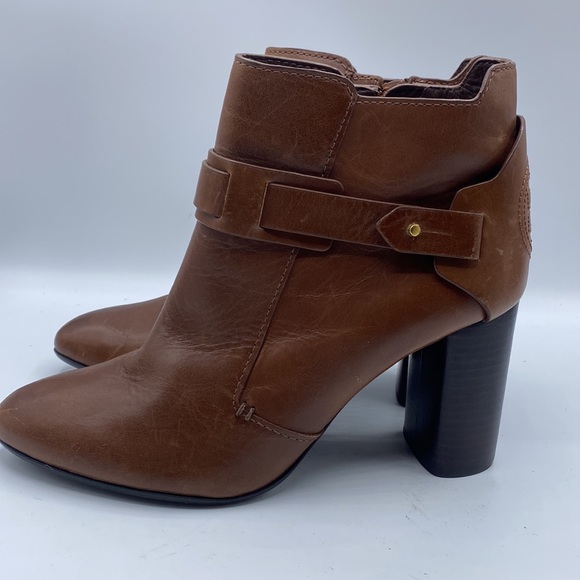 Tory Burch Women's Colton Leather‎ Booties in Almond - Picture 8 of 13